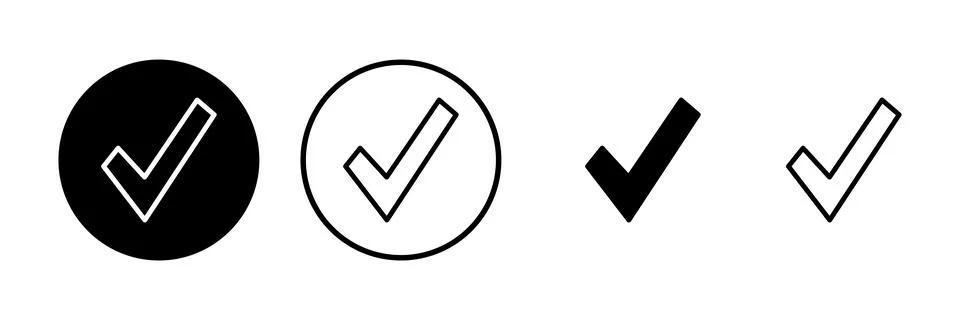 Check mark icon vector illustration. Tick mark sign and symbol Stockillustratie