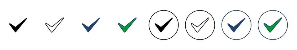 Check mark icon vector. Tick mark sign and symbol Illustrazione stock