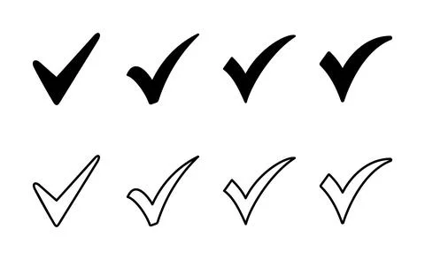 Check mark icon vector. Tick mark sign and symbol Stock Illustration