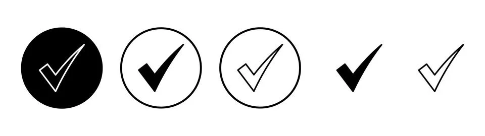 Check mark icon vector. Tick mark sign and symbol Stock Illustration
