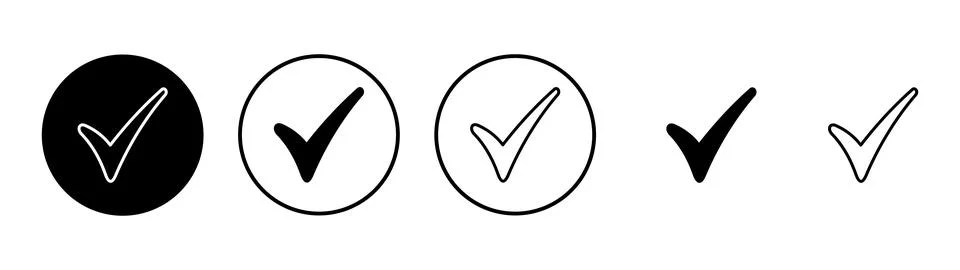 Check mark icon vector. Tick mark sign and symbol Stock Illustration