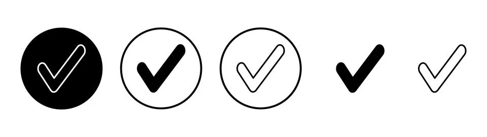 Check mark icon vector. Tick mark sign and symbol Stock Illustration