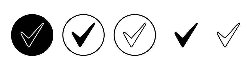 Check mark icon vector. Tick mark sign and symbol Stock Illustration