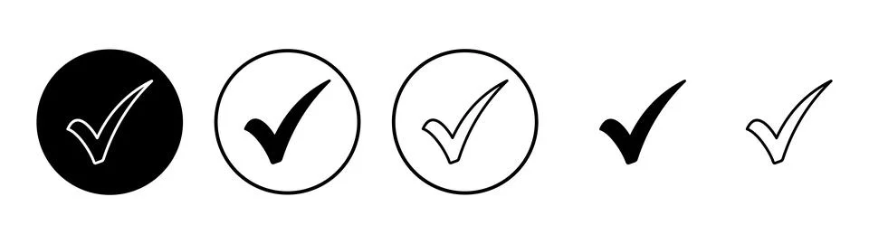 Check mark icon vector. Tick mark sign and symbol Stock Illustration