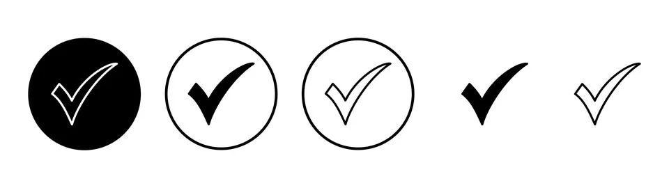 Check mark icon vector. Tick mark sign and symbol Stock Illustration