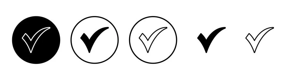 Check mark icon vector. Tick mark sign and symbol Stock Illustration