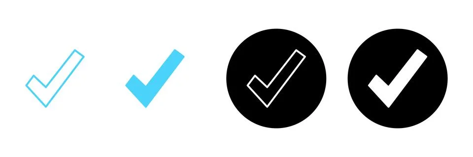 Check mark icon vector. Tick mark sign and symbol Stock Illustration