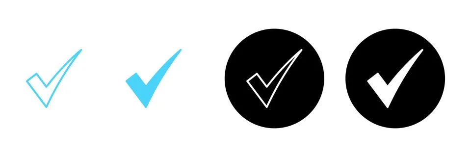 Check mark icon vector. Tick mark sign and symbol Illustrazione stock