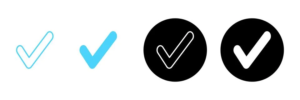 Check mark icon vector. Tick mark sign and symbol Stock Illustration