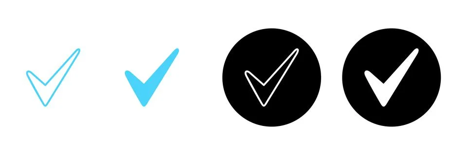 Check mark icon vector. Tick mark sign and symbol Illustrazione stock