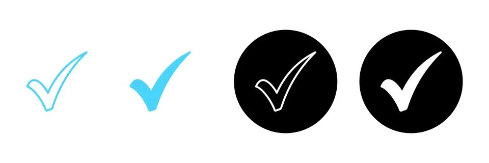 Check mark icon vector. Tick mark sign and symbol Stock Illustration