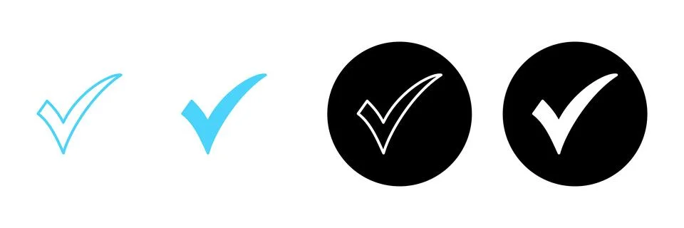 Check mark icon vector. Tick mark sign and symbol Stock Illustration