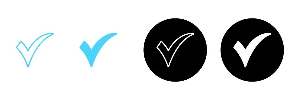 Check mark icon vector. Tick mark sign and symbol Stock Illustration