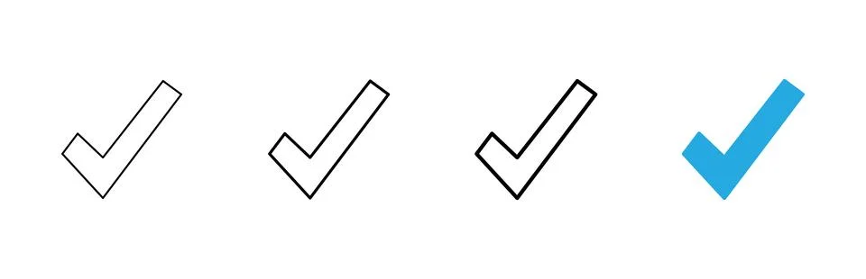 Check mark icon vector. Tick mark sign and symbol Stock Illustration