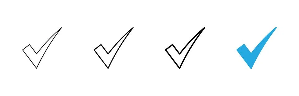 Check mark icon vector. Tick mark sign and symbol Stock Illustration