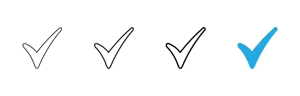 Check mark icon vector. Tick mark sign and symbol Stock Illustration