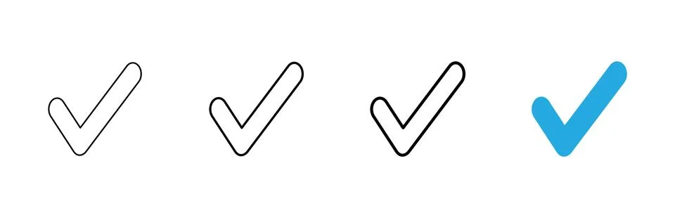 Check mark icon vector. Tick mark sign and symbol Stock Illustration