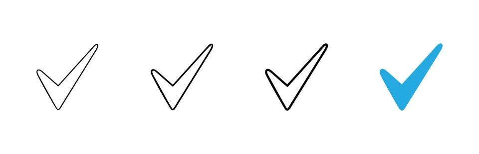 Check mark icon vector. Tick mark sign and symbol Stock Illustration