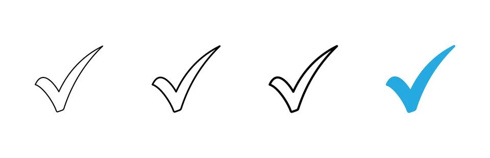 Check mark icon vector. Tick mark sign and symbol Stock Illustration