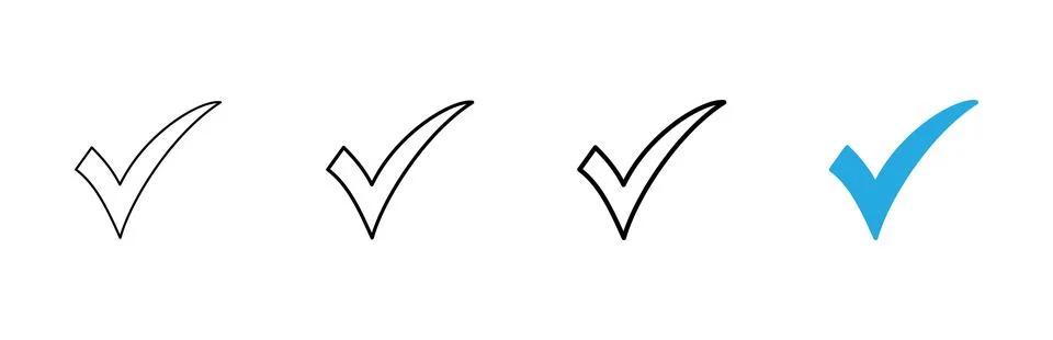 Check mark icon vector. Tick mark sign and symbol Stock Illustration