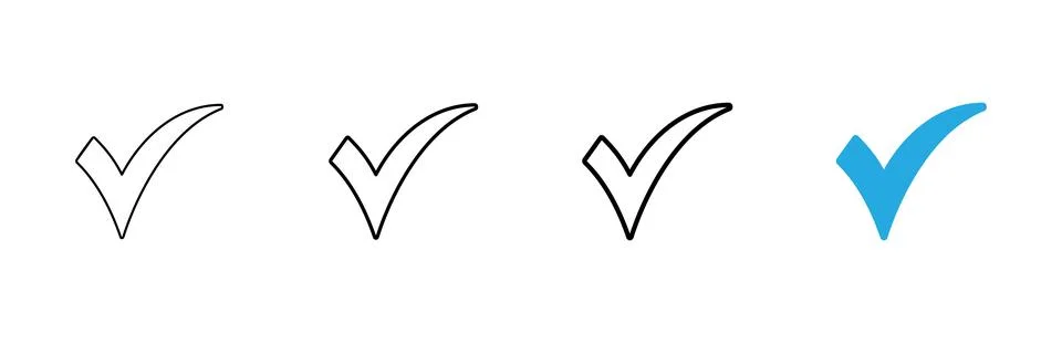 Check mark icon vector. Tick mark sign and symbol Stockillustratie