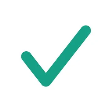 Check mark icon on white background. Illustrazione stock