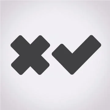 Check mark icon Wrong and right Stock Illustration