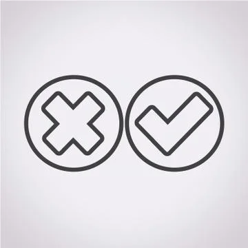 Check mark icon Wrong and right Stock Illustration