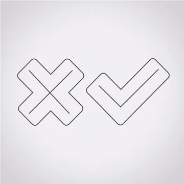 Check mark icon Wrong and right Stock Illustration