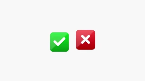 Check mark icon yes and no button popup animation Vídeos de archivo 347485034