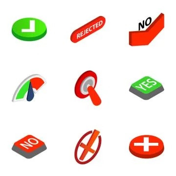 Check mark icons, isometric 3d style 스톡 일러스트