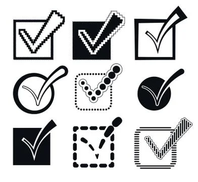 Check Mark Icons, Vector Illustration Stock Illustration