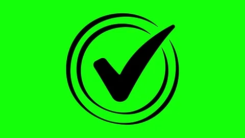 Check mark inside circle icon Stock Footage 334316563