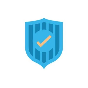 Check mark inside shield of security system vector design Stock Illustration
