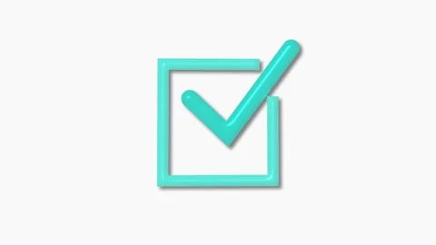 Check mark inside a square box simple approval icon animation Stock Footage 336884739
