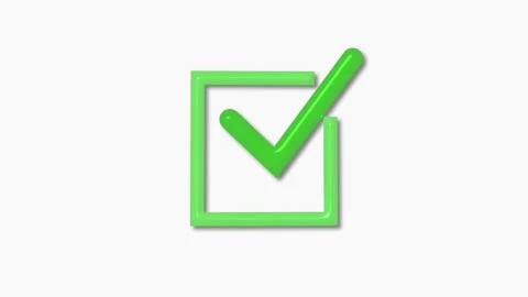 Check mark inside a square box simple approval icon animation Stock Footage 336884740
