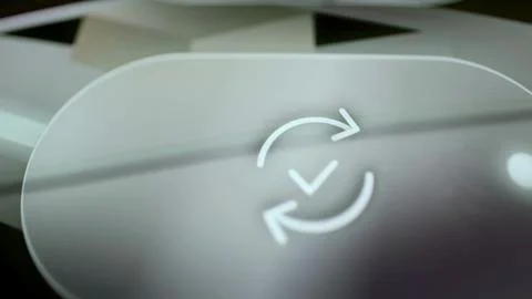 Check mark inside synchronization arrows Stock Photos