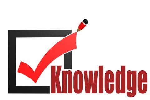 Check mark with knowledge word Stock Illustration