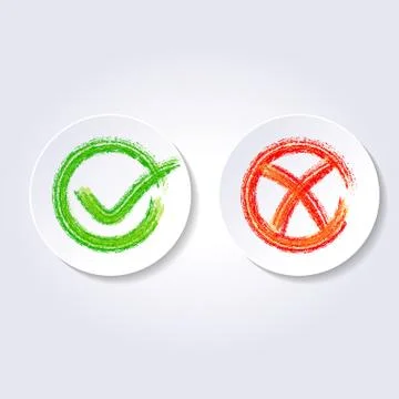Check mark labels on buttons Illustration
