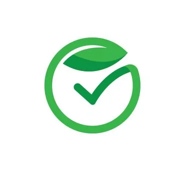 Check mark leaf icon vector concept design template Stock Illustration