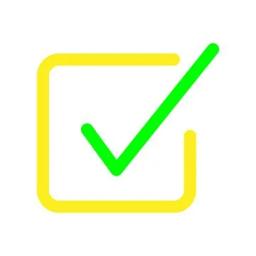 Check mark line icon isolated on white background. Black flat thin icon on .. Stock Illustration