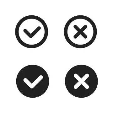 Check mark line icons set. Vector illustration 库存插图
