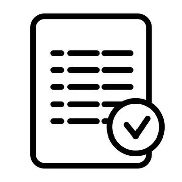 Check mark list line icon. Checklist vector illustration isolated on white Illustrazione stock