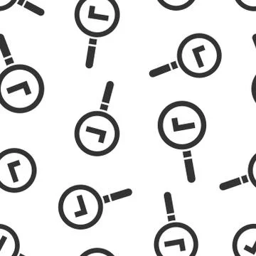 Check mark with magnifying glass icon in flat style. Loupe accept vector illu イラスト素材
