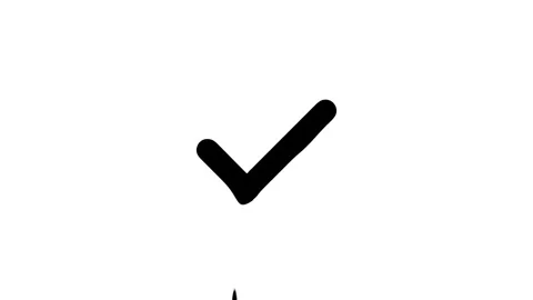 Check mark morphing animation on white background Stock Footage 327761500