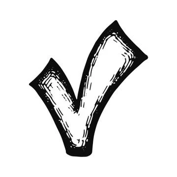 Check mark object. isolated sketch Illustrazione stock