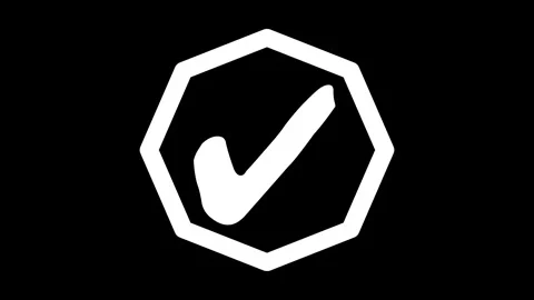 Check Mark in Octagon Symbol, Task Complete Check Animation, Success Confir.. Stock Footage 307953748