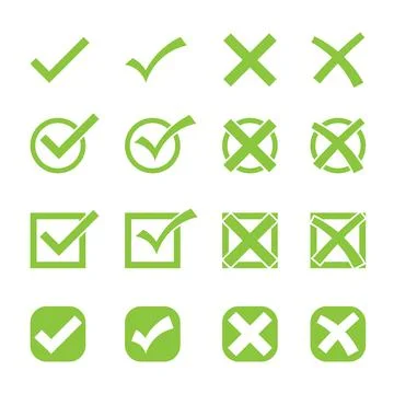 Check mark or tick symbol icon set イラスト素材