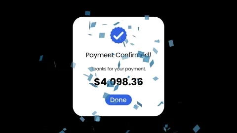 Check mark with payment confirmed notification app animation 스톡 동영상 330298340