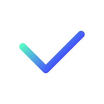 Check mark pixel perfect gradient linear ui icon Ilustração Stock